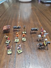 Vintage 12 Miniature Mexican Folk Art Clay Wire Bull, Horses, Matador,Figures 35 picture