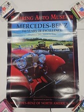 VINTAGE 1995 POSTER BEHRING AUTO MUSEUM MERCEDES-BENZ 110 YEARS EXHIBIT 18x24