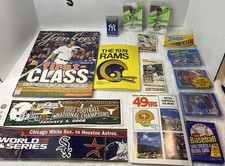 JUNK DRAWER LOT-1974 Football Programs 49ers Rams Yankees Program Sports Cards picture