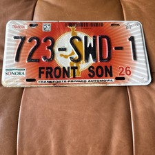 2002-2004 Mexico License Plate Vintage Sonora Mexican 🇲🇽 Front Tag # 723 SWD 1 picture
