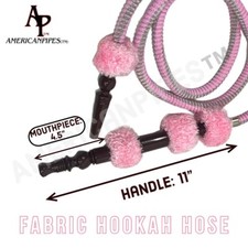 72 Inches Long  Egyptian Style Hookah Hose With A Large Wooden Handle & Grommet picture
