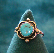 Vintage Sterling Navajo Turquoise Ring Size 8.25 picture