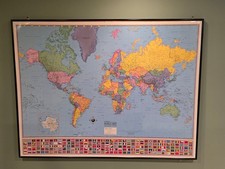 Framed Hammond World Map Collector's Series 50