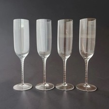 Kate Spade Lenox Southold Stripe Champagne Flutes Set 4 Crystal Glasses picture