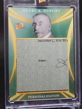 Super Products Henry A. DuPont Personalization Pieces of the Past #22 Relic /100 picture
