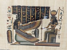 Large Framed  Art Painting Egyptian Papyrus. 43.5