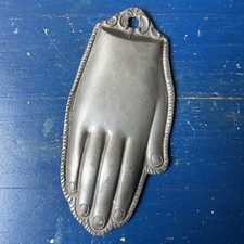 VTG ZINN GPM gsm gesch Pewter Ladies Hand Wall Hanging Ornament Trinket Dish 5” picture