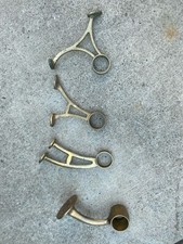 Architectural Vtg Solid Brass Foot Hand Rail Brackets set Of 4  2