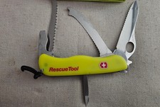 VICTORINOX Swiss Army Rescue Tool Knife Fluorescent Yellow W/Case picture