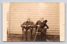 1910 RPPC Two Older Men Beards DET & CRD RAP RPO RMS Cancel TR102 Postcard picture