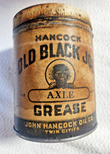 Hancock Old Joe Grease Full Can  1 lb Advertising Gas & Oil Man Cave Antique picture