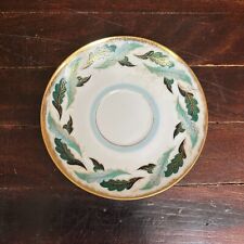 Vintage Shafford Footed Bone China Saucer Decor Leaves Gold Trim Japan Circa 50s picture