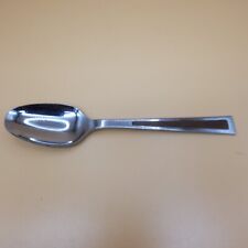 Vtg Stainless Steel Brown Faux Wood Inlay Mid Century Modern Design Tea Spoon picture