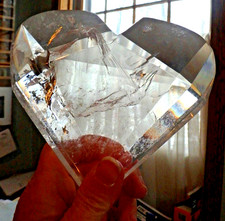 Beautiful  Crystal Heart ✨  Polished Clear  Quartz cut into a faceted Heart picture