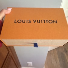 Louis Vuitton small Orange/Beige Cardboard Storage Box w/ Lid,- authentic picture