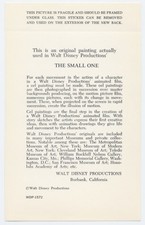 Disney THE SMALL ONE Animation Cel Label of Authenticity, 1970s-1980s picture