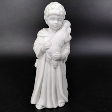 Vint 1983 Avon Nativity Collectibles Porcelain Boy Lamb Figurine White Christmas picture