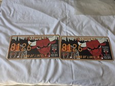(2) 1993 Illinois Chicago Bulls Special Event World Champions License Plate set picture