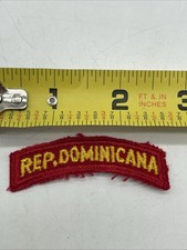 Vintage DOMINICAN REPUBLIC Military “REP. DOMINICANA” Lettering Patch Arc 2.5” picture