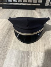 8-Point Police Security Uniform Combination Cap Hat - Navy Blue - Size 7 1/4 picture