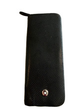 Vintage Authentic Montblanc Boheme Double Pen Zipper Pouch Holder Black No Stain picture