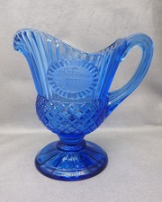 Vintage Avon Fostoria Cobalt Blue Glass Mt. Vernon Pitcher picture