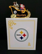 2008 Danbury Mint Pittsburgh Steelers Christmas Sleigh with Santa Ornament   picture