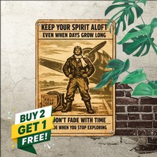 Aviation Passion Flying Quote Metal Sign Retro Pilot Wall Tin Decor 8x12 picture