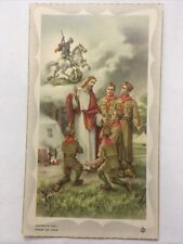 Vintage Boy Scout Prayer Card with Jesus and St. George - Blank on Back picture