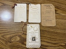 Antique School Souvenir Cards 1896-98 & Report Card Delphos Otagwa Kansas LOT picture