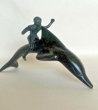 Ancient Greek Statue Bronze Riding Boy Dolphin picture