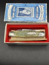 Case Classic 1990 Moose 62046J Moss Bottom Green Bone Pocket Knife Box COA NMint picture
