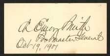 Charles Emory Smith d1908 signed autograph 1x3 cut 39th US Postmaster General ^ picture