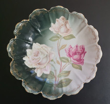 RC Rosenthal Malmaison Bavaria 9” Hand Painted Plate Pink & Red Roses Gold Trim picture