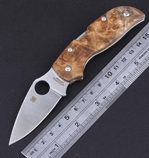 Ebony Wooden Handle D2 Steel Blade Lockback Super Light Weight Edc Pocket Knife picture