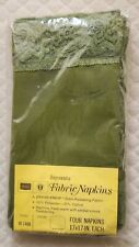 Sears Vintage Lace Perma Prest Napkins. New, sealed. Moss green. 17x17. Set of 4 picture