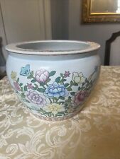 12” Wide, 10” High Oriental Fishbowl Planter Hand painted Jardiniere picture