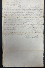 1848 Louisiana Manuscript Document re: Government Job and Duels - Rare picture