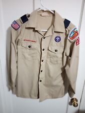 Boy Scout Uniform Tan Shirt Long Sleeve Size Youth Large BSA picture