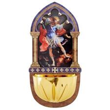 Lasered Wood Holy Water Font Saint Michael Pack of 4 Size 2.5x5 in Catholic Gift picture