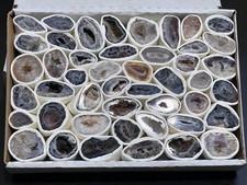 Oco Geode Cut Crystals (Avg 3.5 LBs) Box Flat Bulk Wholesale Lot Rough Raw Stone picture