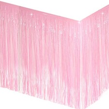 Allgala Macaron Pink Tinsel Table Skirt 2-Pack, 29x108