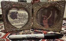 VINTAGE Silver Pewter Double Heart Shaped Frame  picture