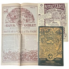 Vintage 1970s Los Angeles Renaissance Faire Festival Programs & Newsletter 3 Pcs picture