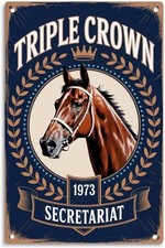 Secretariat Triple Crown Winner 1973 Tin Metal Signs Home Décor Vintage 8x12Inch picture