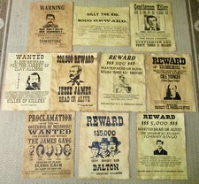Doc Holliday Jesse James Gang Wanted Old West Reward Posters Billy the Kid Ringo picture