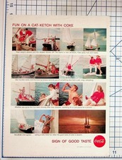 1958 Coca-Cola Magazine Ad Vintage Sailing Cat-Ketch Boat Coke Ephemera picture