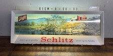 Vintage 1958 Schlitz Beer Sign Lighted Lighthouse Scene Move Up To Quality picture