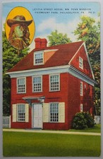 Philadelphia PA Letitia Street House William Penn Mansion Linen Postcard picture