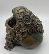 RARE MCM Frog HAL FROMHOLD Signed Studio Art Pottery Toad VTG Sculpture Figurine picture